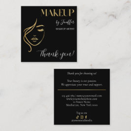 Fidelización Tarjeta de agradecimiento de maquillaje negro y do