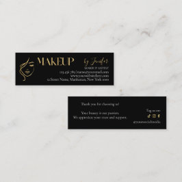 Fidelización Tarjeta de agradecimiento de maquillaje negro y do