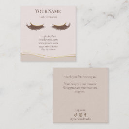 Fidelización Tarjeta de agradecimiento elegante beige para técn