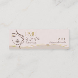 Fidelización Tarjeta de agradecimiento PMU beige y dorado elega