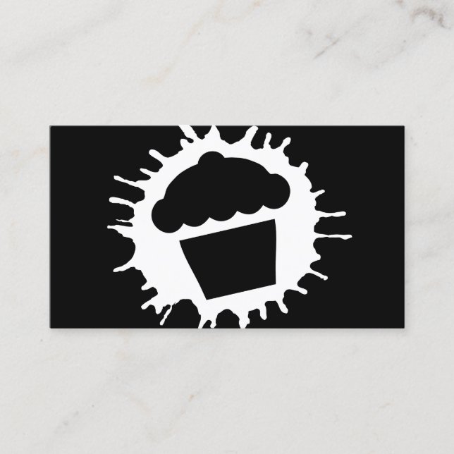 Fidelización tarjeta de apodo negro de cupcakes splatz (Anverso)