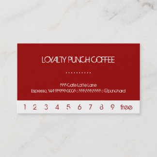 Fidelización Tarjeta de café de fidelidad White Punch