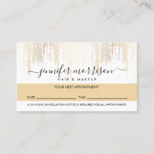 Fidelización Tarjeta de cita de Glam Script Gold Confetti Rain