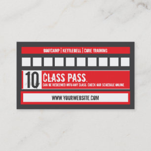 Fidelización Tarjeta de clase Fitness Business Card 10 Class Pa