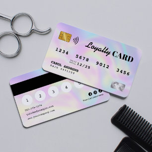 Fidelización Tarjeta de Crédito de Peluquería Holográfica Elega