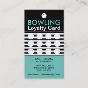 Fidelización tarjeta de estampado de boliche