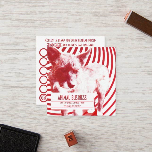 Fidelización tarjeta de estampado loco de avestruz (Anverso/Reverso In Situ)