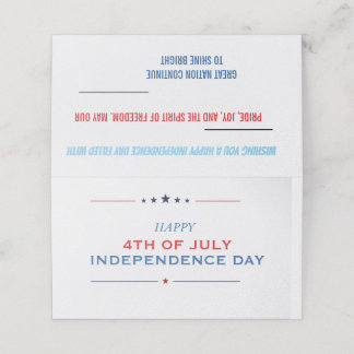 Fidelización Tarjeta de Feliz Día de la Independencia Minimalis