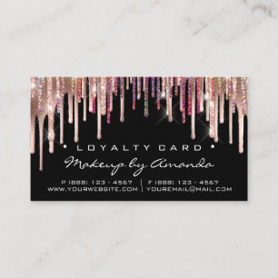 Fidelización Tarjeta de fidelidad 6 Punch Makeup Holograph Rosa