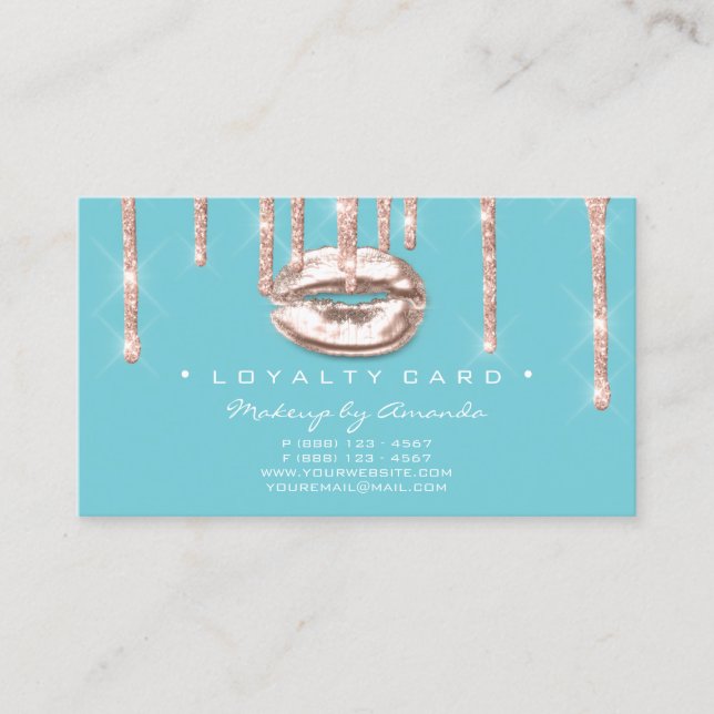 Fidelización Tarjeta de fidelidad 6 Salón de belleza Artista de (Anverso)