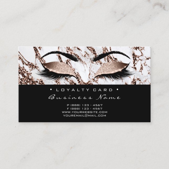 Fidelización Tarjeta de fidelidad 6 Salón de belleza Lash Marbl (Anverso)