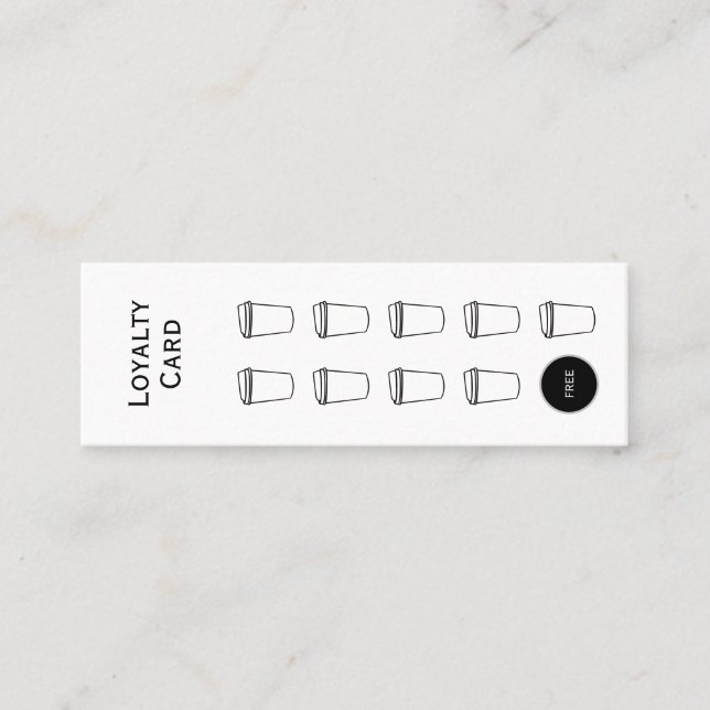 Fidelización Tarjeta de fidelidad al café, limpia y sencilla, d (Anverso)