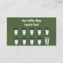 Tarjeta de fidelidad al café Minimalista verde