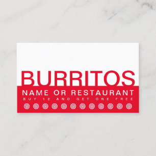 Fidelización tarjeta de fidelidad al cliente bold BURRITOS