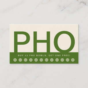 Fidelización tarjeta de fidelidad al cliente de bold PHO BOWLS