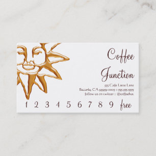 Fidelización Tarjeta de fidelidad / Bebida Punch Gold Sun Coffe