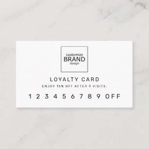 Fidelización Tarjeta de fidelidad blanca profesional con logoti