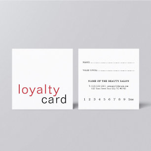 Fidelización Tarjeta de fidelidad blanca simple y elegante