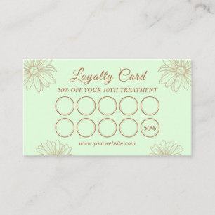 Fidelización Tarjeta de fidelidad Blush Green para salón y arti