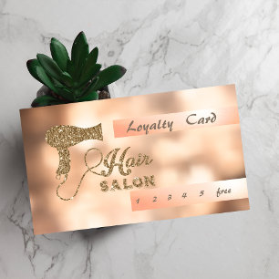 Fidelización Tarjeta de fidelidad Bokeh de secador de pelo con
