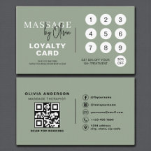 Tarjeta de fidelidad con código QR para terapeuta