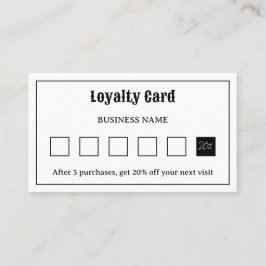 Fidelización Tarjeta de fidelidad con logotipo de tipografía re