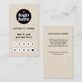 Fidelización Tarjeta de fidelidad con logotipo Taupe Premio