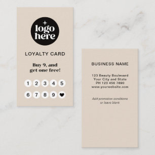 Fidelización Tarjeta de fidelidad con logotipo Taupe Premio