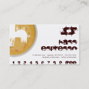 Fidelización Tarjeta de fidelidad con monograma de cafetería