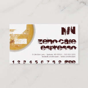 Fidelización Tarjeta de fidelidad con monograma para cafetería