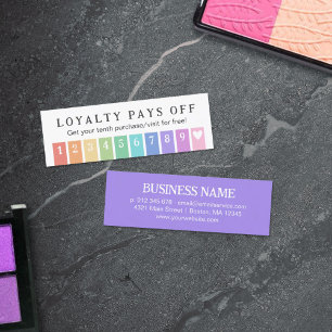 Fidelización Tarjeta de fidelidad Corazón con rayas de arcoíris