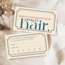 Tarjeta de fidelidad de belleza azul retro Boho mi