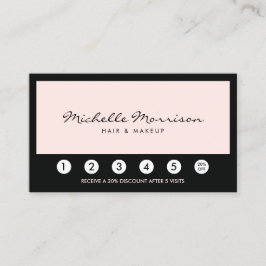 Fidelización Tarjeta de fidelidad de belleza y maquillaje rosa
