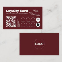 Tarjeta de fidelidad de café Borgoña QR Punch Card