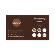 Tarjeta de fidelidad de café diseño minimalista ma