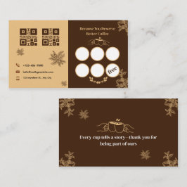 Fidelización Tarjeta de fidelidad de café diseño QR elegante ma