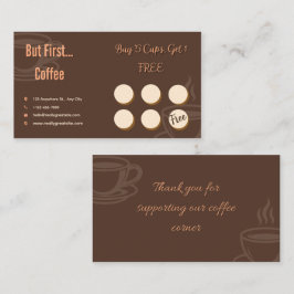 Fidelización Tarjeta de Fidelidad de Café Minimalista Marrón