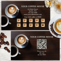 Tarjeta de fidelidad de café moderno con código QR