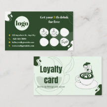 Tarjeta de fidelidad de café verde