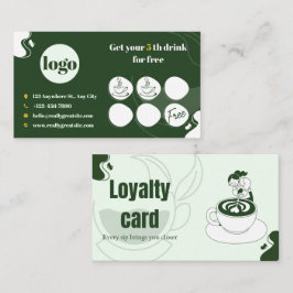 Fidelización Tarjeta de fidelidad de café verde