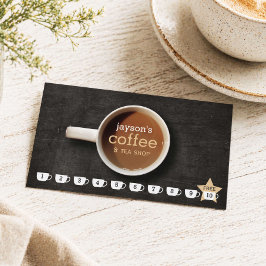 Fidelización Tarjeta de fidelidad de cafetería con taza de café