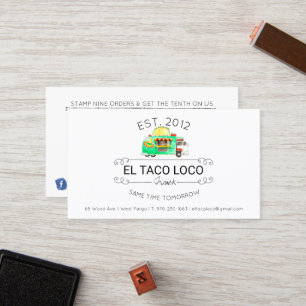 Fidelización Tarjeta de fidelidad de camión de comida Taco