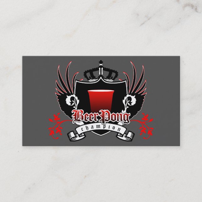 Fidelización tarjeta de fidelidad de campeón de beicon pong (Anverso)