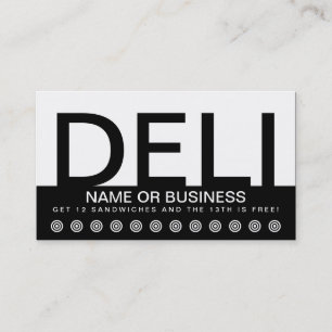 Fidelización tarjeta de fidelidad de cliente de DELI en negrita