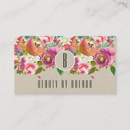 Fidelización Tarjeta de fidelidad de cliente Kraft rústica flor