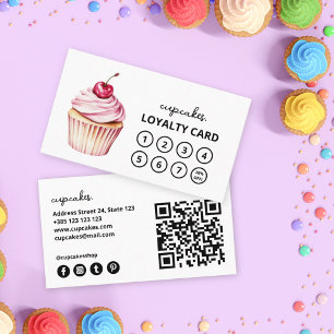 Fidelización Tarjeta de fidelidad de código QR de Cupcake moder