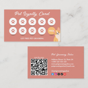 Fidelización Tarjeta de fidelidad de código QR de Grooming masc