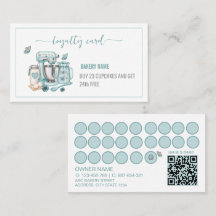Tarjeta de fidelidad de cupcake de batidora de sop
