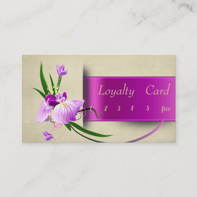 Fidelización Tarjeta de fidelidad de flores sofisticadas y eleg (Anverso)