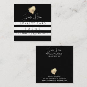 Fidelización Tarjeta de fidelidad de franjas blancas de oro de